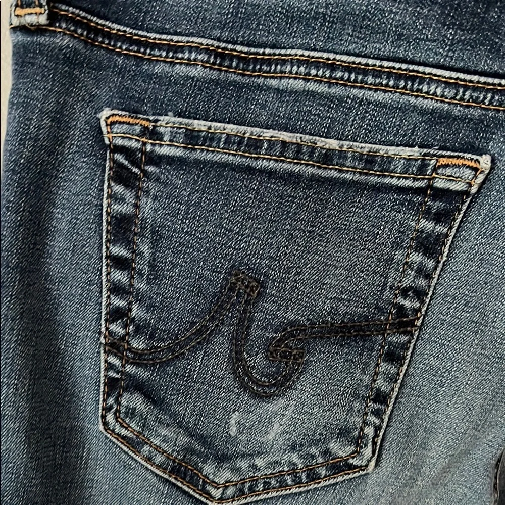 Ag Adriano Goldschmied The Stevie Roll-up Slim Straight Blue Denim 👖 - Picture 6 of 10